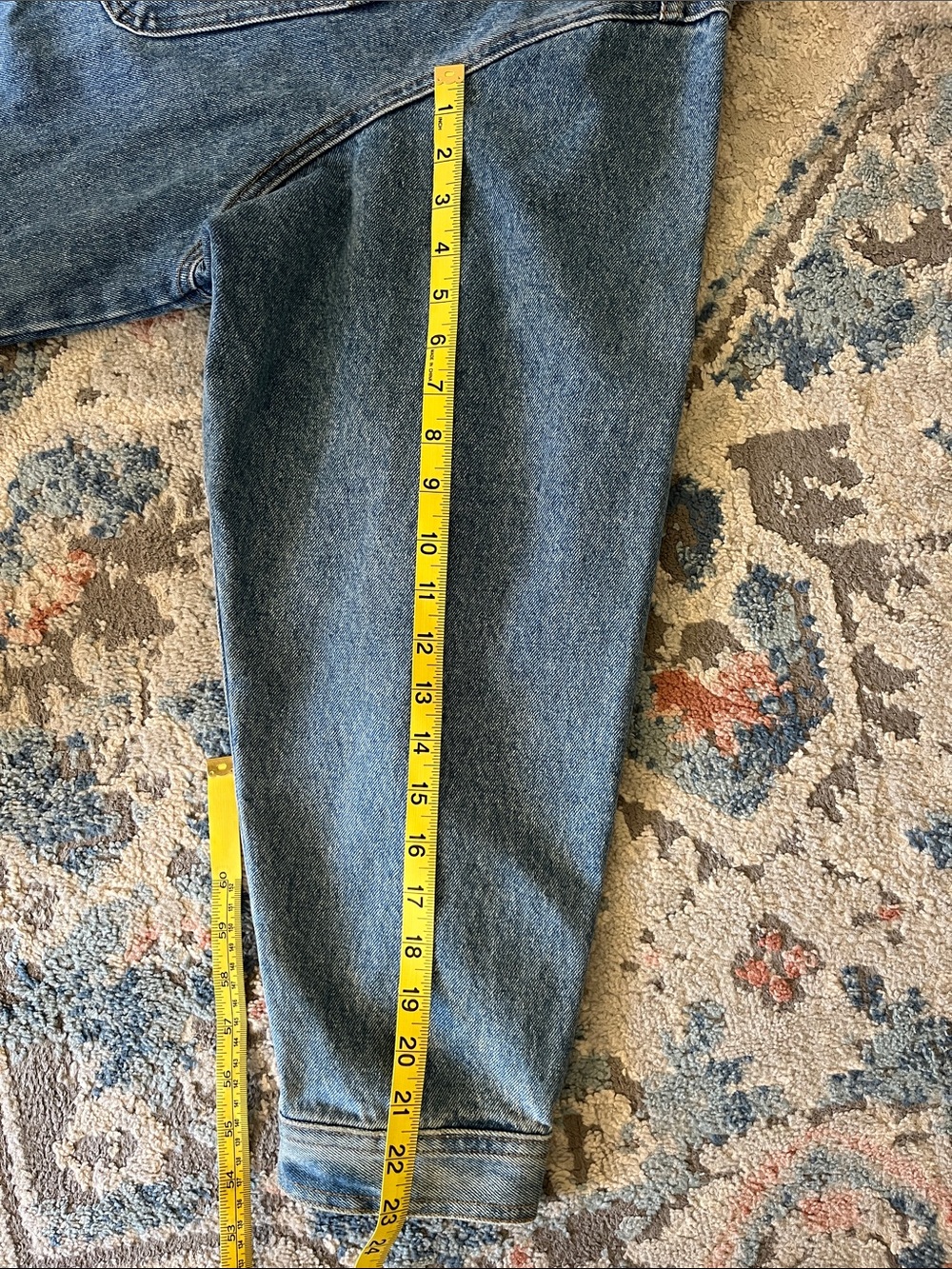 VTG 90s I.O.U. Denim Chore Jacket Barn Coat with Corduroy Collar - Picture 15 of 16